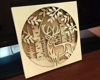 C71-deer - Scroll saw pattern (pdf, dxf, svg, eps)