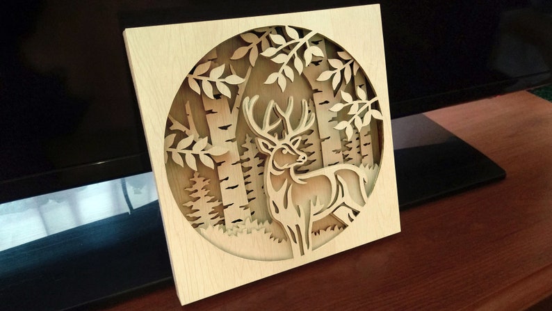 C71-deer Scroll saw pattern pdf dxf svg eps | Etsy