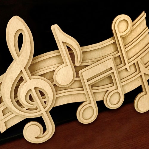 C159music Notes Scroll Saw Pattern pdf Dxf Svg Eps Etsy