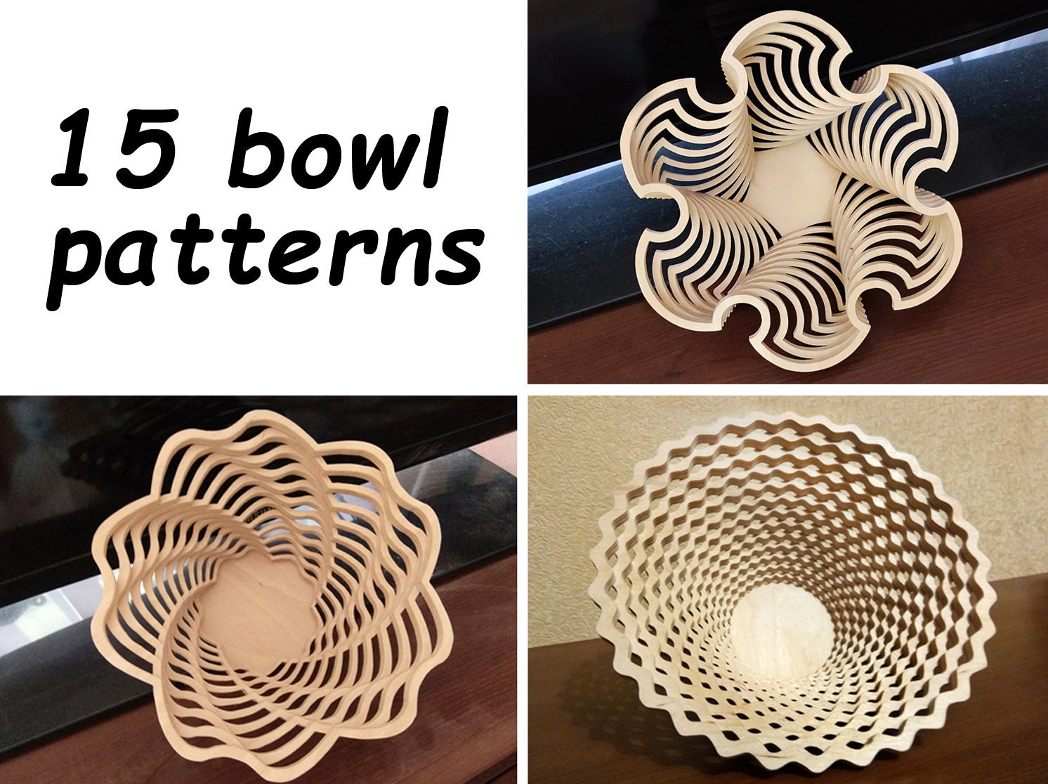 Bowls Set Scroll Saw Patterns pdf Dxf Svg Eps - Etsy