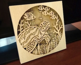 C73-turtle - Scroll saw pattern (pdf, dxf, svg, eps)