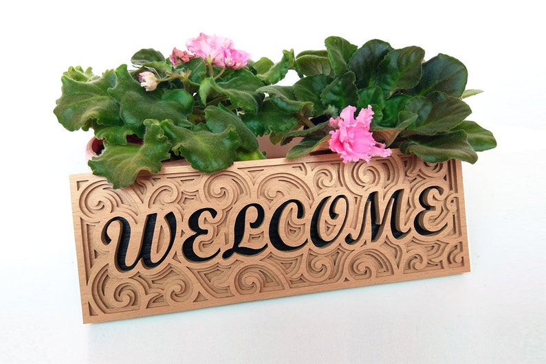 C27-welcome Scroll Saw Pattern pdf Dxf Svg Eps | Etsy