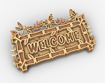 C256-Welcome - Scroll saw pattern (pdf, dxf, svg, eps)