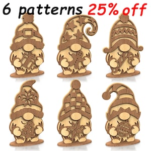 C267-Set gnomo natalizio - Modello per traforo (pdf, dxf, svg, eps)