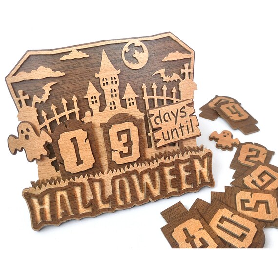 C178-Halloween calendar - Scroll saw pattern (pdf, dxf, svg, eps)