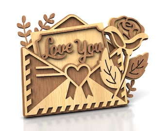 C251-Love letter - Scroll saw pattern (pdf, dxf, svg, eps)