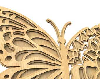 レアデック　Butterfly C209-butterfly - Scroll Saw Pattern (pdf, Dxf, Svg, Eps) - Etsy