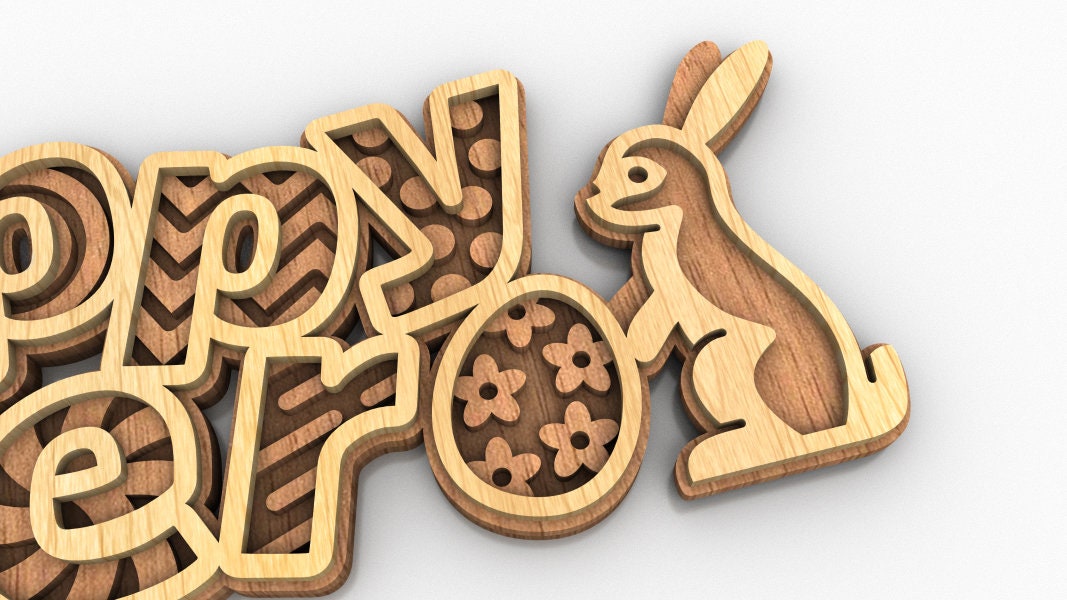 C228happy Easter Scroll Saw Pattern pdf Dxf Svg Eps Etsy