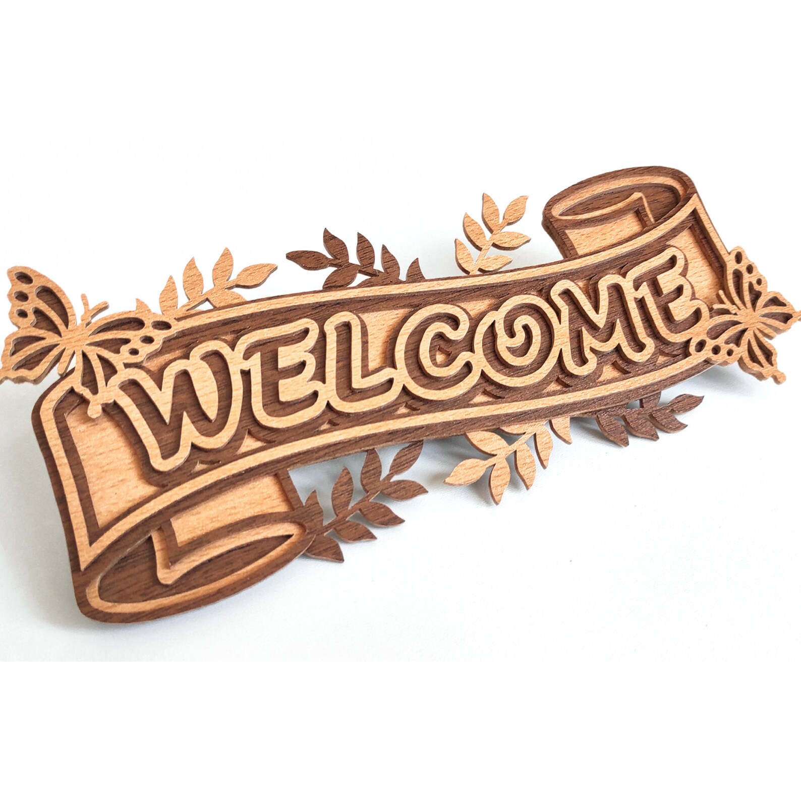 C202-welcome - Scroll Saw Pattern (pdf, Dxf, Svg, Eps) - Etsy UK