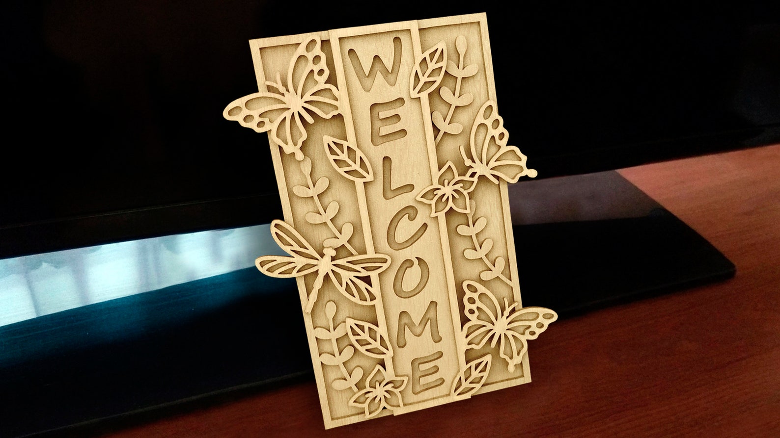 C168-Welcome Scroll saw pattern pdf dxf svg eps | Etsy