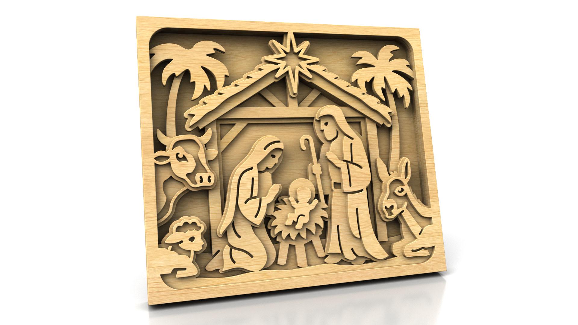 C298-nativity Scene - Scroll Saw Pattern (pdf, Dxf, Svg, Eps) - Etsy