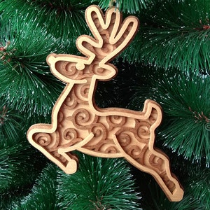 C83-Christmas deer - Scroll saw pattern (pdf, dxf, svg, eps)