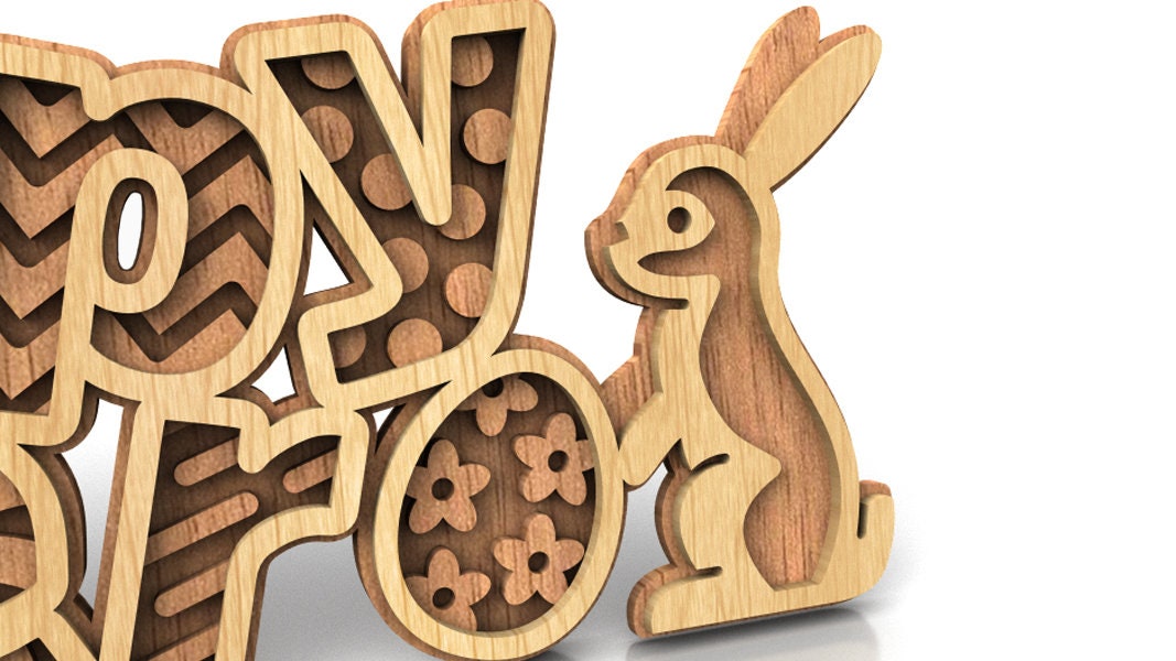C228happy Easter Scroll Saw Pattern pdf Dxf Svg Eps Etsy