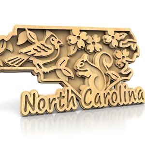 C240-Carolina del Norte - Patrón de sierra de marquetería (pdf, dxf, svg, eps)
