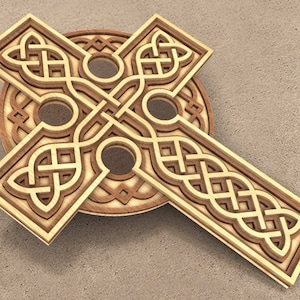 C221-Celtic cross - Scroll saw pattern (pdf, dxf, svg, eps)