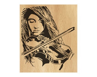 017-violinist - Scroll saw pattern (pdf, jpg, dxf, svg, eps)