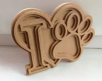 C38-Paw - Scroll saw pattern (pdf, dxf, svg, eps)