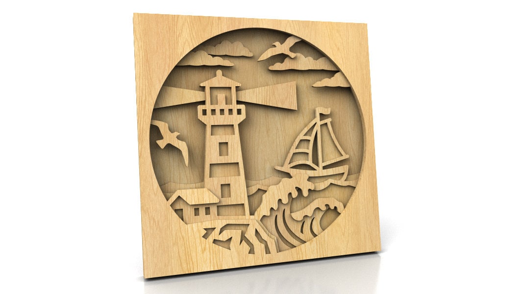 C218lighthouse Scroll Saw Pattern pdf Dxf Svg Eps Etsy