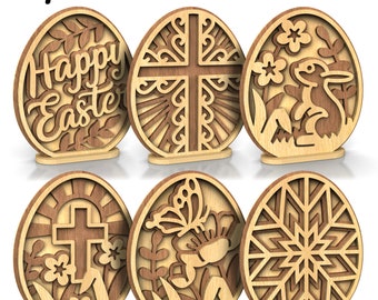 C253a-Easter Eggs set - Scroll saw pattern (pdf, dxf, svg, eps)