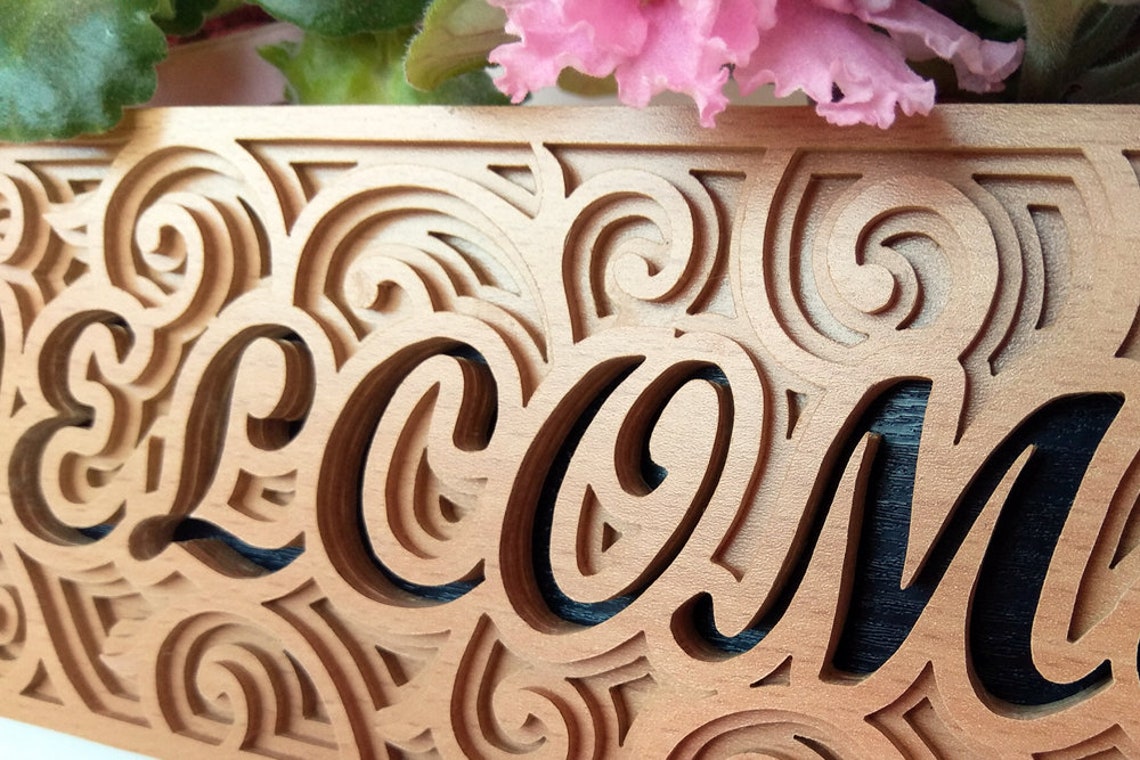 C27-welcome Scroll Saw Pattern pdf Dxf Svg Eps - Etsy