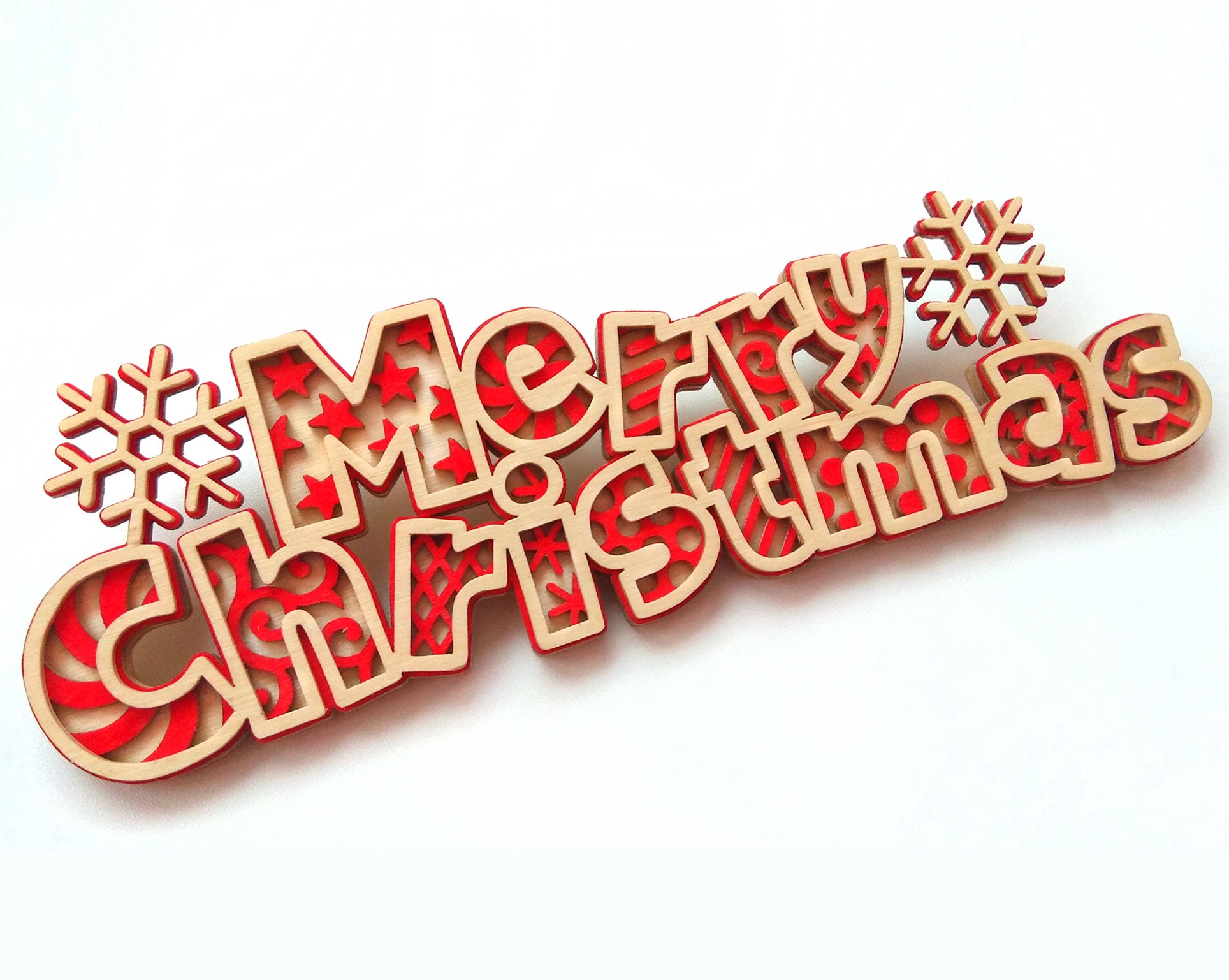 C90merry Christmas Scroll Saw Pattern pdf Dxf Svg Eps Etsy