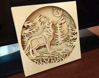 C76-wolf - Scroll saw pattern (pdf, dxf, svg, eps)
