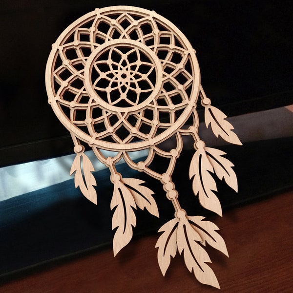 C103-dreamcatcher - Scroll saw pattern (pdf, dxf, svg, eps)