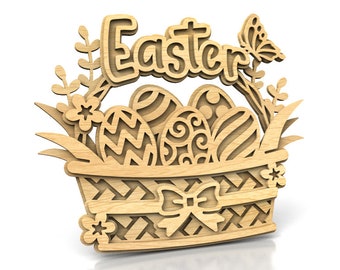 C254-Easter Basket - Scroll saw pattern (pdf, dxf, svg, eps)