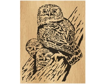 080-owls - Scroll saw pattern (pdf, jpg, dxf, svg, eps)