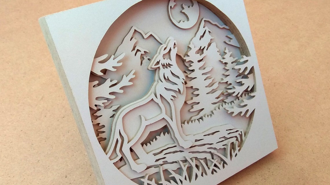 C76-wolf Scroll saw pattern pdf dxf svg eps | Etsy