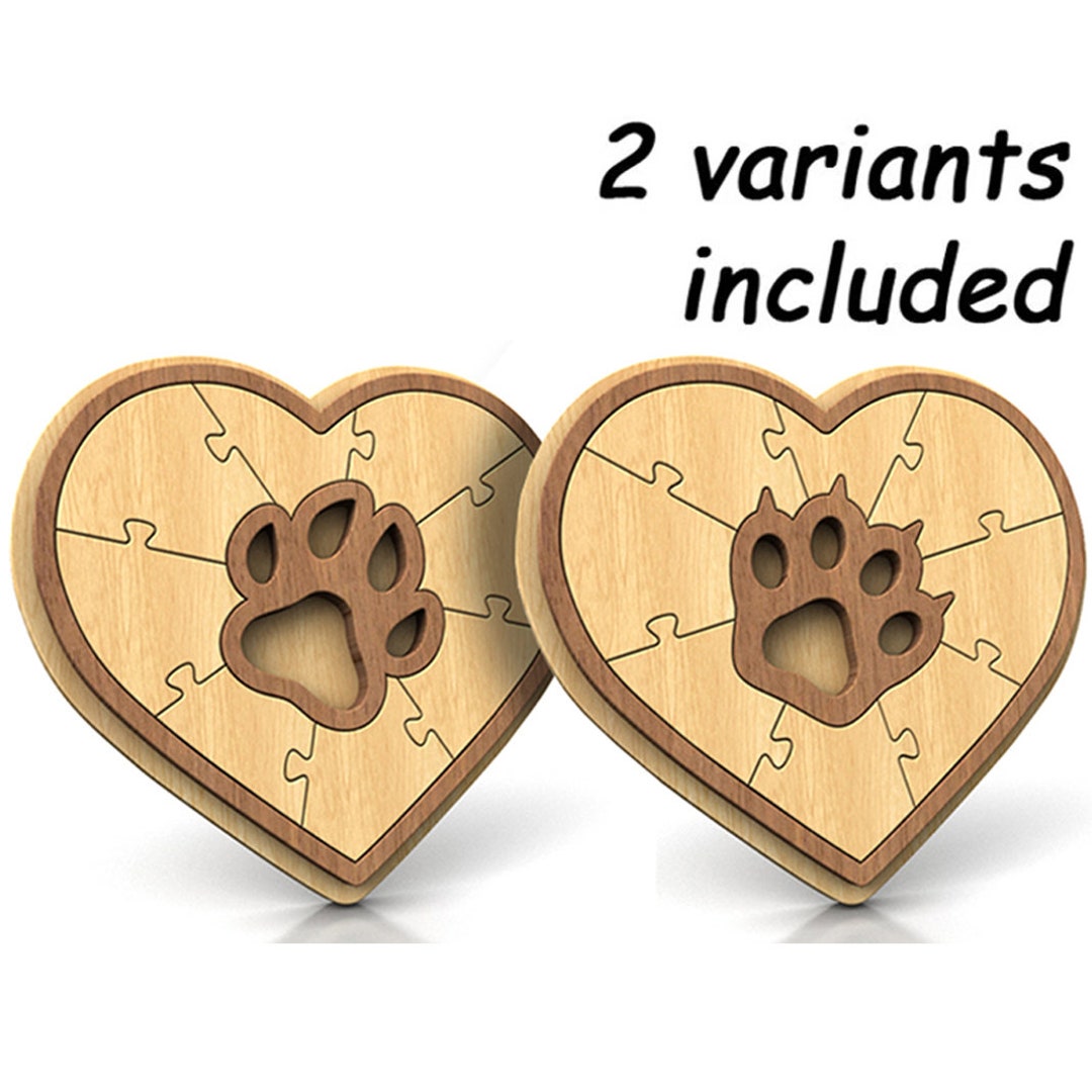 P01-paw Puzzle - Scroll Saw Pattern (pdf, Dxf, Svg, Eps) - Etsy