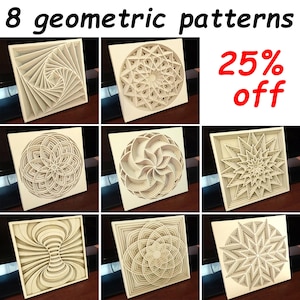 Ornaments set - Scroll saw pattern (pdf, dxf, svg, eps)