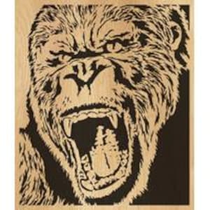 104-gorilla - Scroll saw pattern (pdf, jpg, dxf, svg, eps)