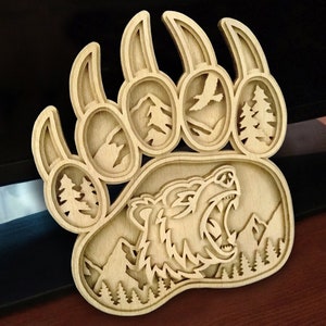 C142-Bear - Scroll saw pattern (pdf, dxf, svg, eps)