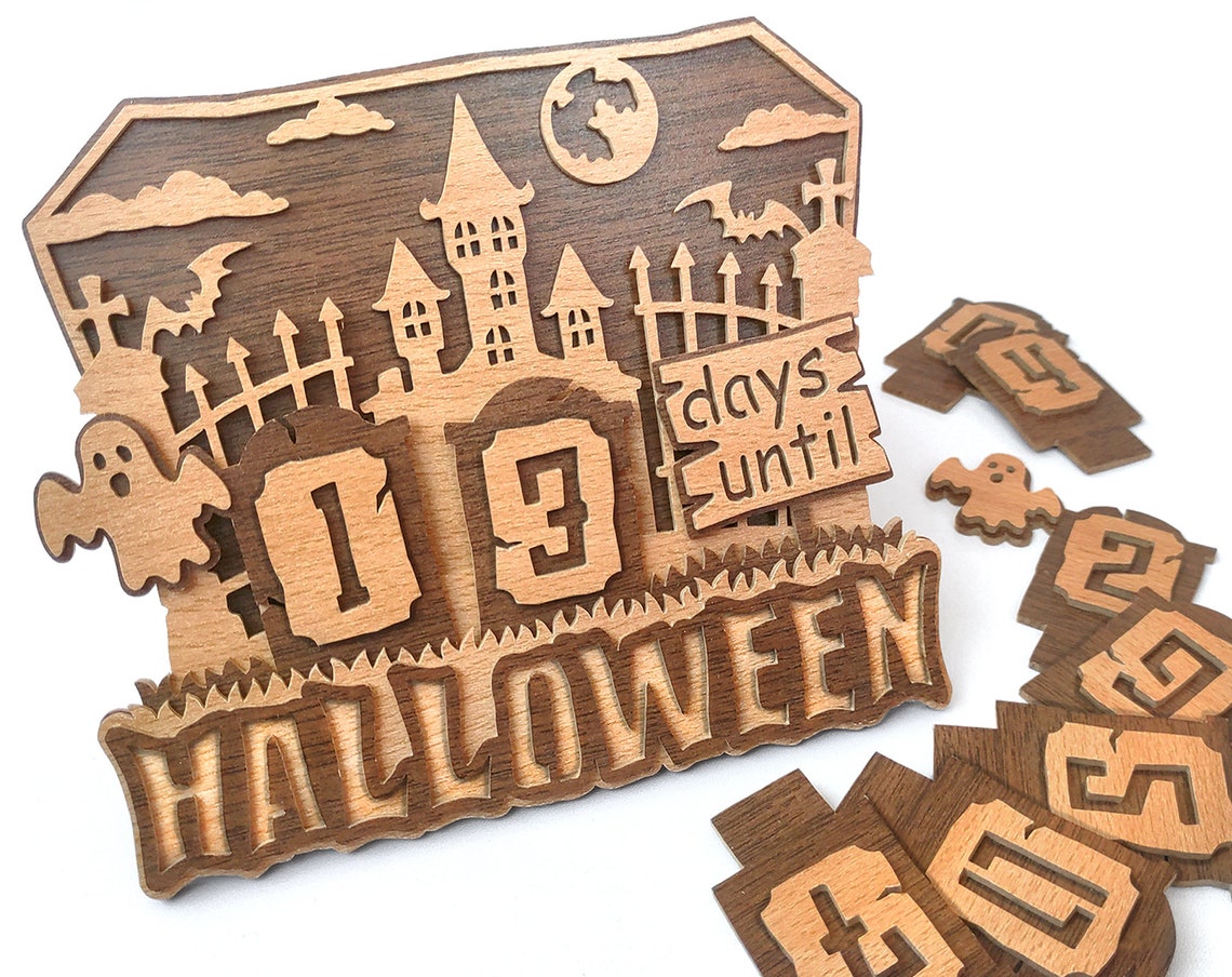 C178halloween Calendar Scroll Saw Pattern pdf Dxf Svg Etsy