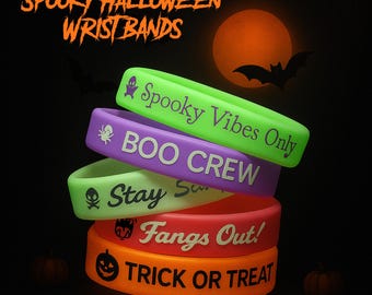 Benutzerdefinierte Halloween Silikon-Armbänder - Glow-in-the-Dark, gruselige Armbänder für Trick-or-Treat Parties, Fundraiser & Giveaways