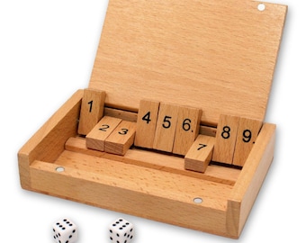 Shut The Box Deluxe Wooden Dice Game