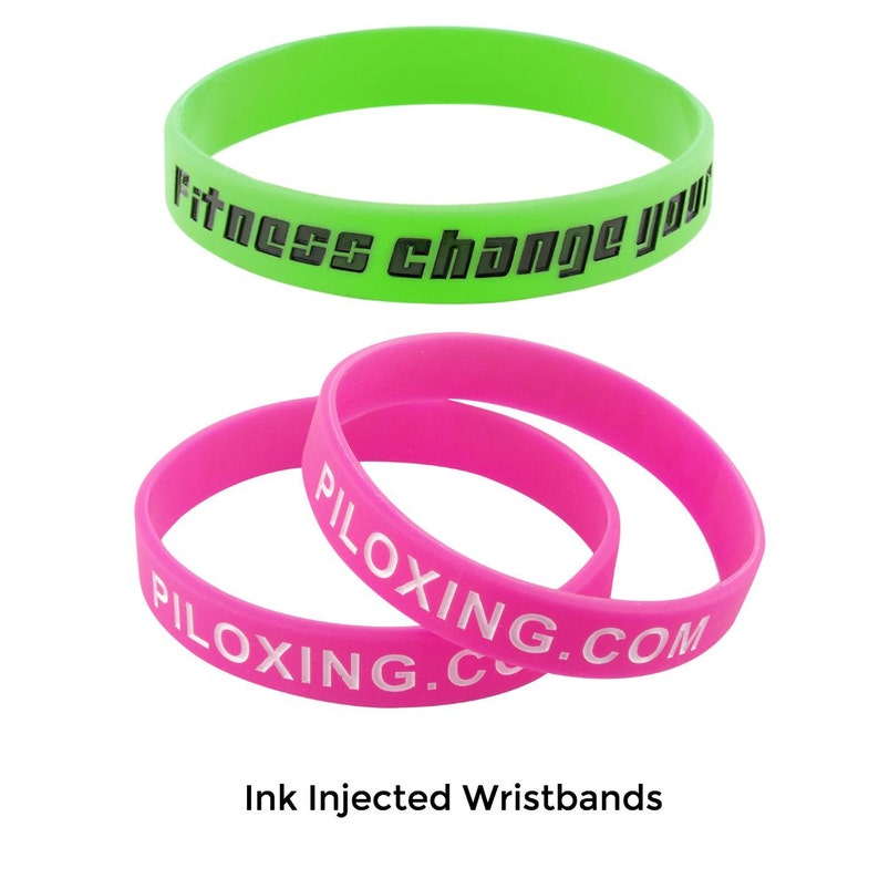 Custom Rubber Wristbands Ink Injected Style Etsy