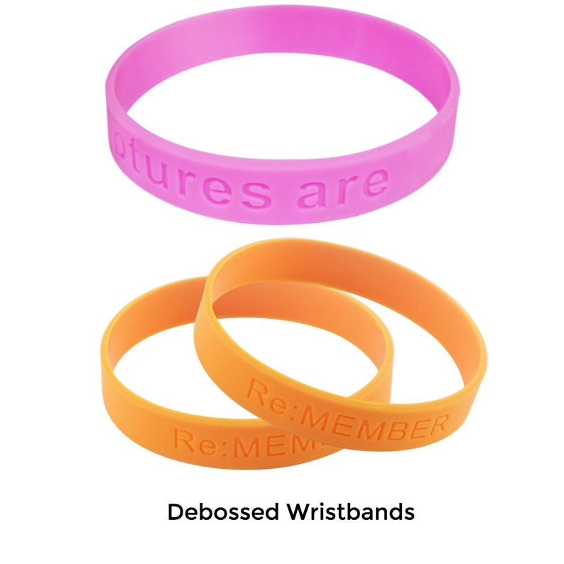 Custom Rubber Wristbands Debossed Style Etsy