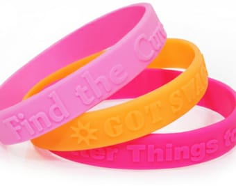 Personalized Embossed Silicone Wristbands – Custom Text Bracelets for Weddings, Parties, Events, Sports, & Causes