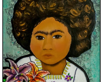 Lilly, Afrolatina Print, Afrolatinx Print, Chicana Print, Mujer Print, Latino Art, Chicano Art, Latinx, Home Decor, 11x17 print