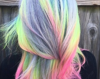 rainbow human hair wig