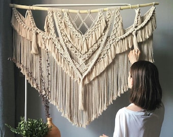 Wall hanging macrame, Extra large Macrame Wall Hanging, macrame wall art , Hanging wall decor, Large Wall Art, boho wall decor