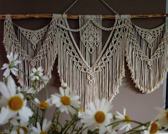 Macrame Wall Hanging Large, Macrame Wedding Backdrop, Macrame Headboard, Bedroom Decor, Boho Wedding Decor, Large Tapestry, Macrame Curtain