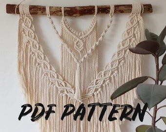 Macrame Pattern PDF Macrame Tutorial DIY Macrame Gift Written PDF with photos Beginner Digital Wall Hanging Pattern Free Ukraine