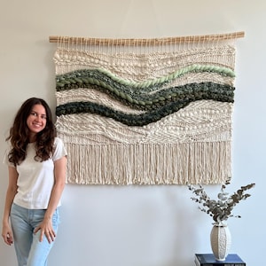 macrame wall hanging, textured wall art, large woven wall hanging, weaving tapestry, woven wall decor, fiber art, textile wall sculpture