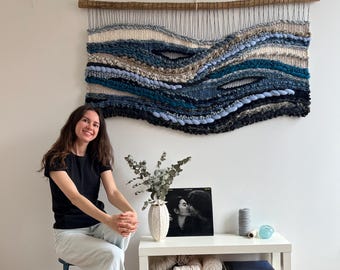 living room wall art, macrame wall hanging, fiber wall art, large woven wall hanging, wall tapestry, woven wall decor, weaving wall art