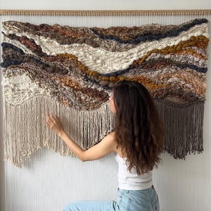 fiber wall art, textured wall art, large woven wall hanging, wall tapestry, woven wall decor, weaving art, over bed tapestry, wall hangings