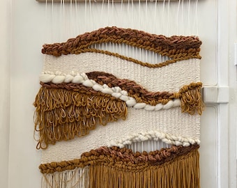 fiber wall art, Long woven tapestry, large woven wall hanging, wall tapestry, woven wall decor, textile wall decor, weaving art, rope art