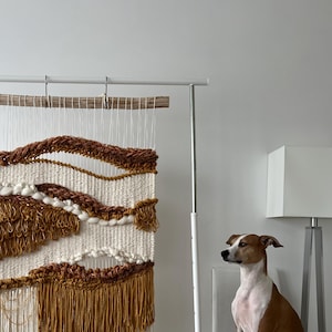 fiber wall art, textured wall art, large woven wall hanging, wall tapestry, woven wall decor, textile wall decor, weaving art, long wall art